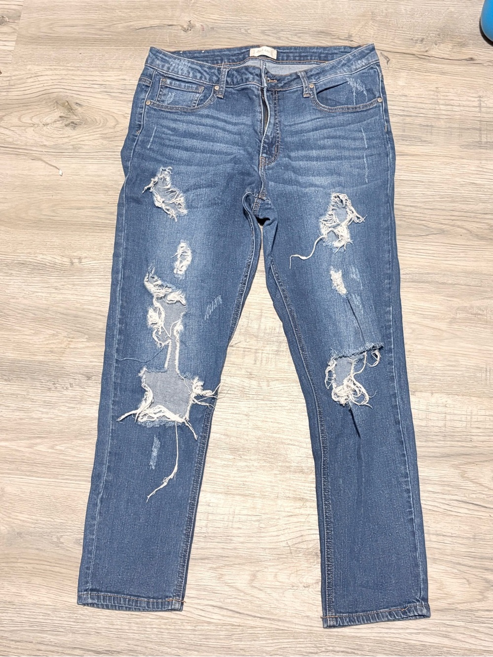 Altar'd State Distressed Blue Skinny Jeans